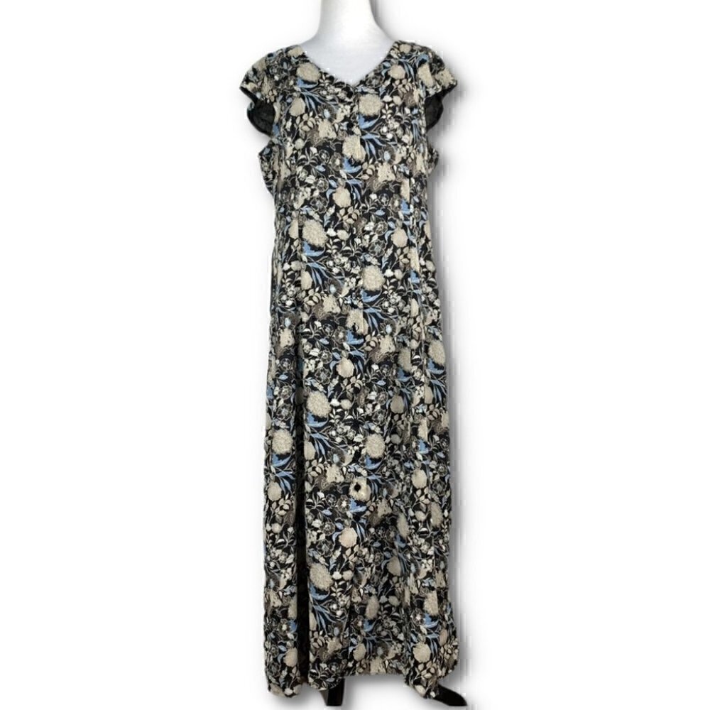 Christopher & Banks Womens dress multicolored floral vintage 80s 90s